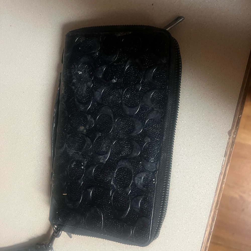 Coach zip around large organizer wallet